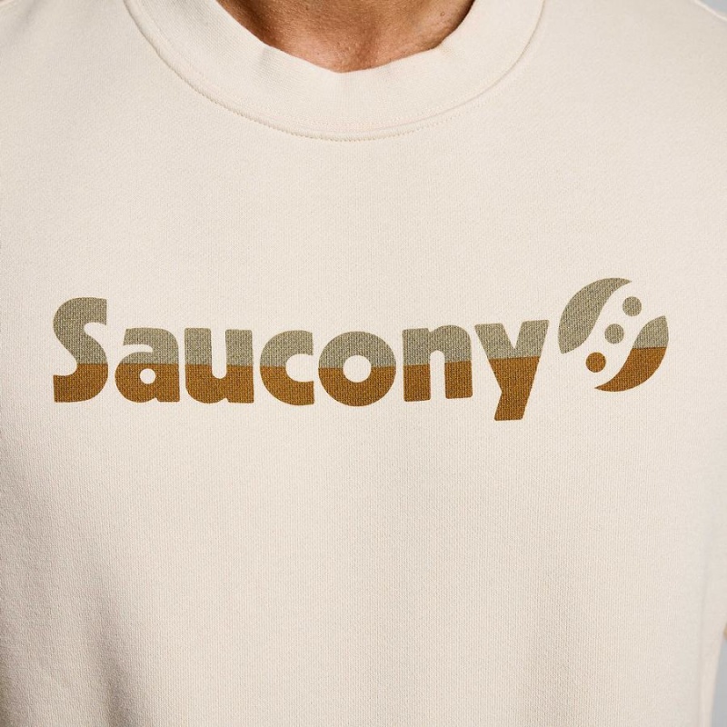 Men's Saucony Recovery Crew Sweatshirt Beige | UAE S69153-U24