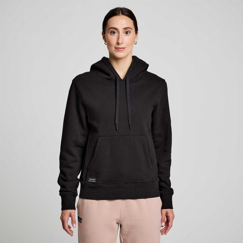 Men's Saucony Recovery Hoody Hoodie Black | UAE S30754-F35