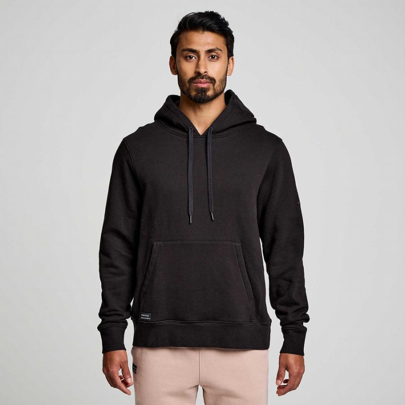 Men's Saucony Recovery Hoody Hoodie Black | UAE S30754-F35