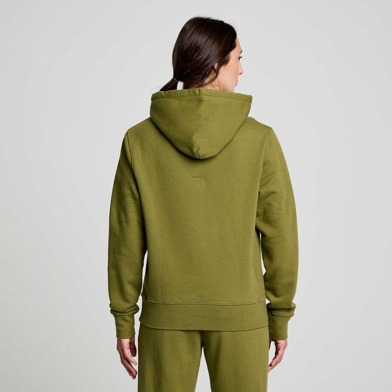 Men's Saucony Recovery Hoody Hoodie Khaki | UAE S14853-D13