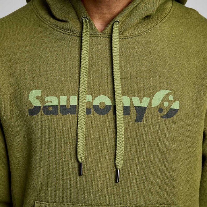 Men's Saucony Recovery Hoody Hoodie Khaki | UAE S14853-D13