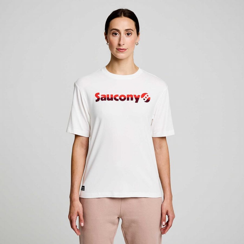 Men's Saucony Recovery Short Sleeve T Shirts White | UAE S28170-A79