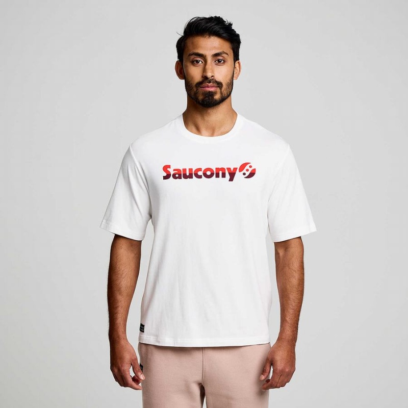 Men's Saucony Recovery Short Sleeve T Shirts White | UAE S28170-A79