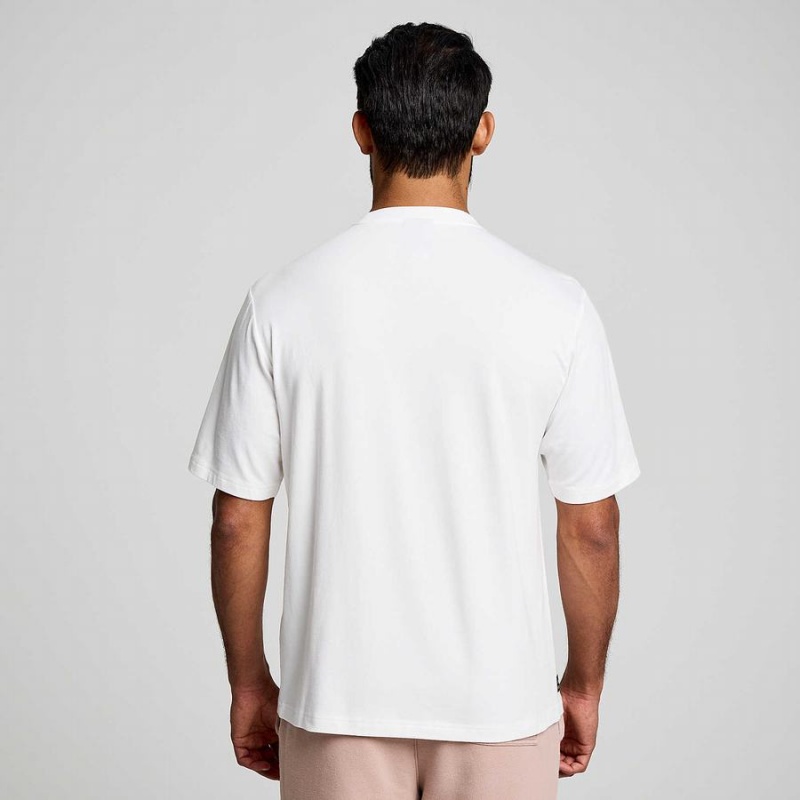 Men's Saucony Recovery Short Sleeve T Shirts White | UAE S28170-A79