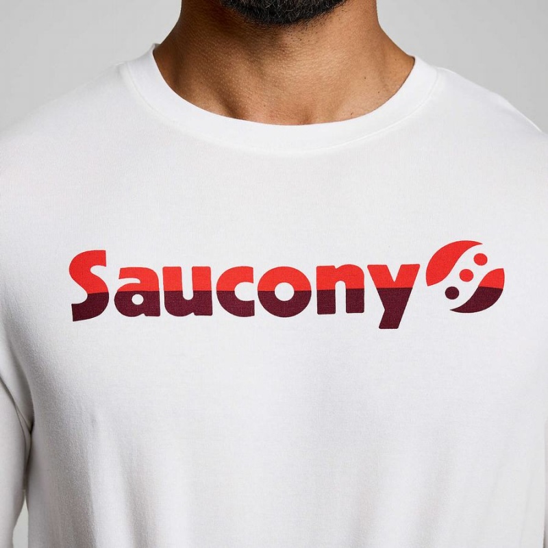 Men's Saucony Recovery Short Sleeve T Shirts White | UAE S28170-A79