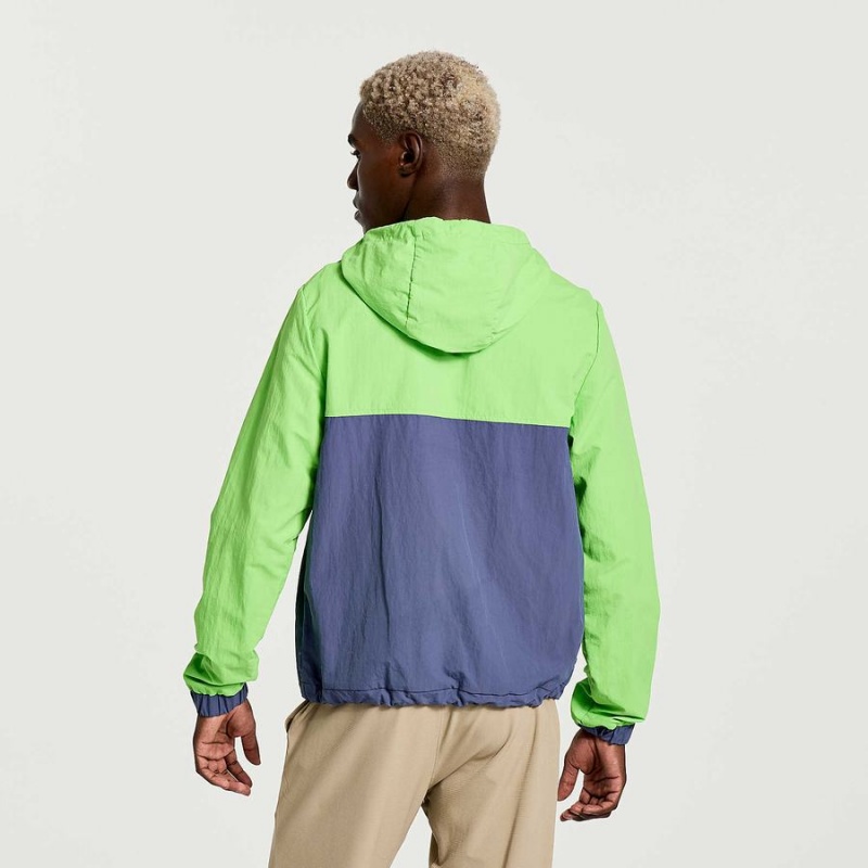 Men's Saucony Rested Anorak Tops Green | UAE S96158-G10