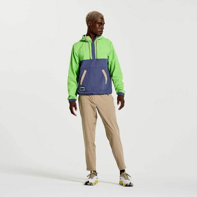 Men's Saucony Rested Anorak Tops Green | UAE S96158-G10