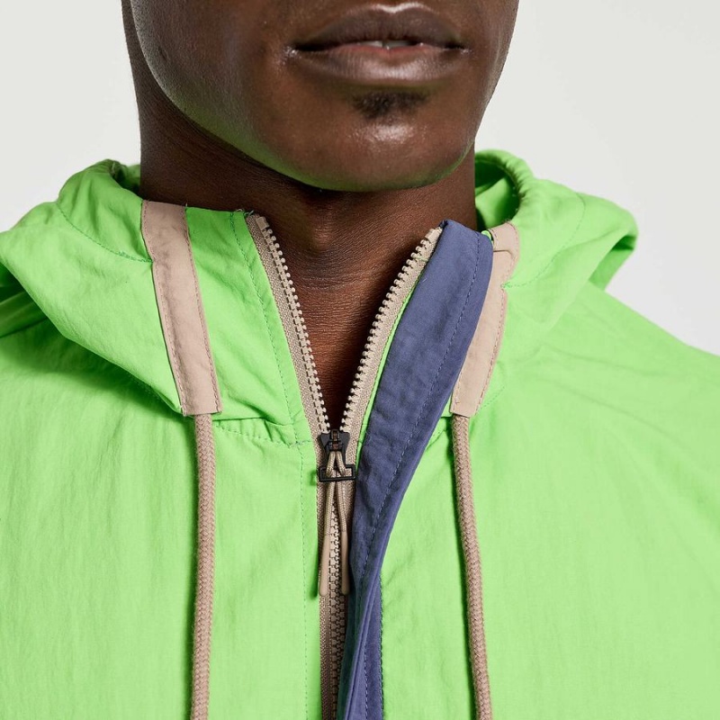 Men's Saucony Rested Anorak Tops Green | UAE S96158-G10