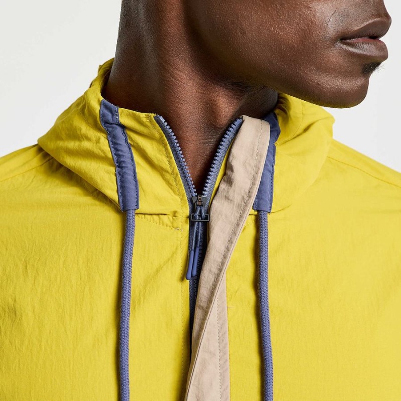 Men's Saucony Rested Anorak Tops Yellow | UAE S46153-H98