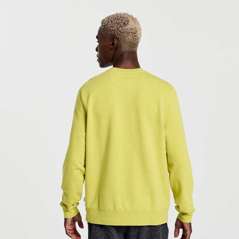 Men's Saucony Rested Crewneck Sweatshirt Yellow | UAE S70328-N83