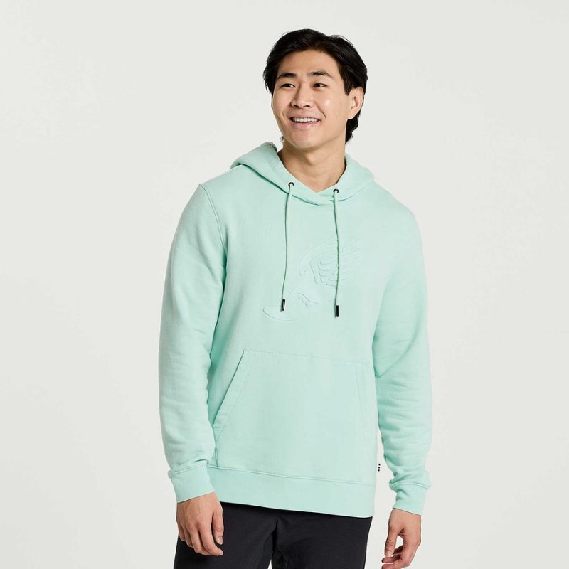 Men\'s Saucony Rested Hoodie Turquoise | UAE S04617-W68