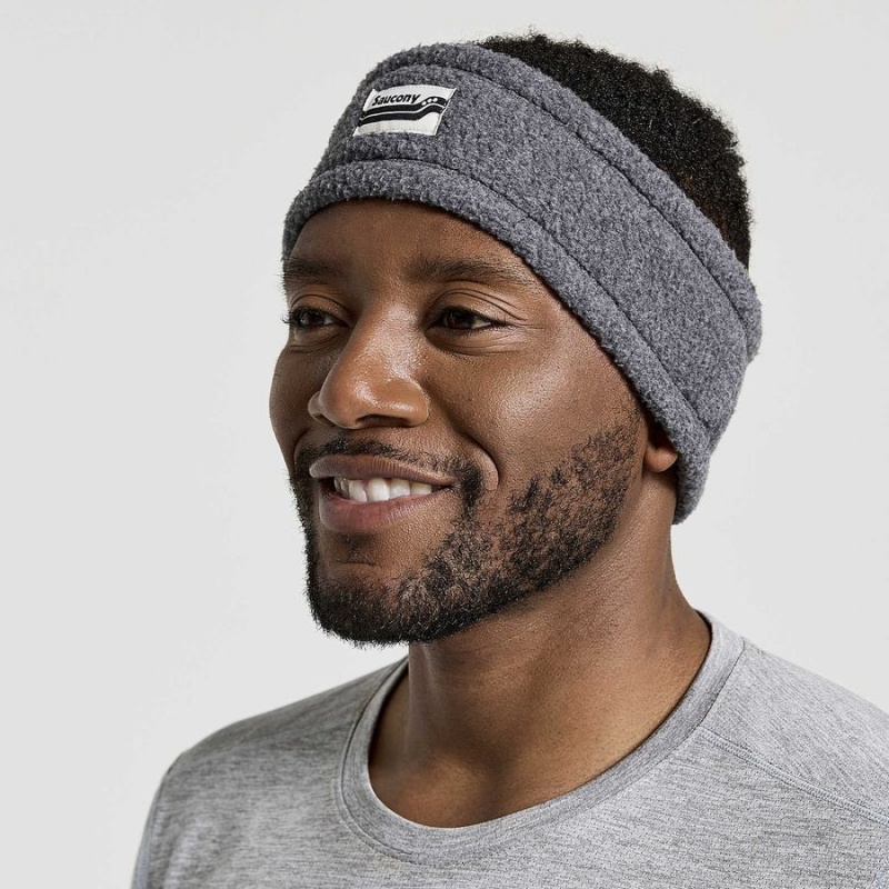 Men's Saucony Rested Sherpa Headband Black | UAE S60127-J81