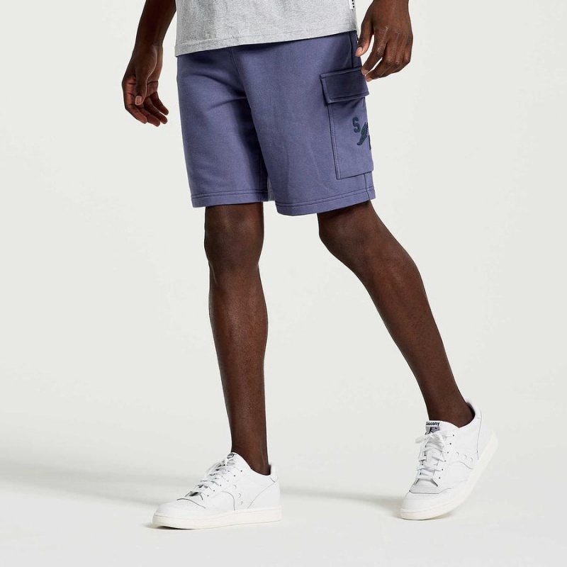 Men's Saucony Rested Sweat Shorts Blue | UAE S73689-V12