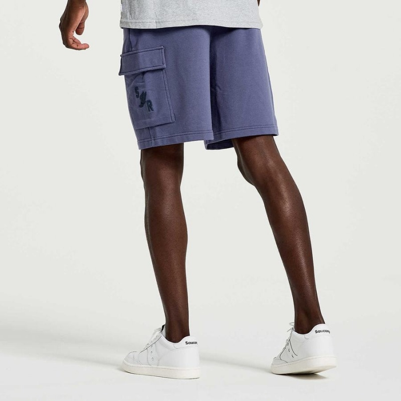 Men's Saucony Rested Sweat Shorts Blue | UAE S73689-V12