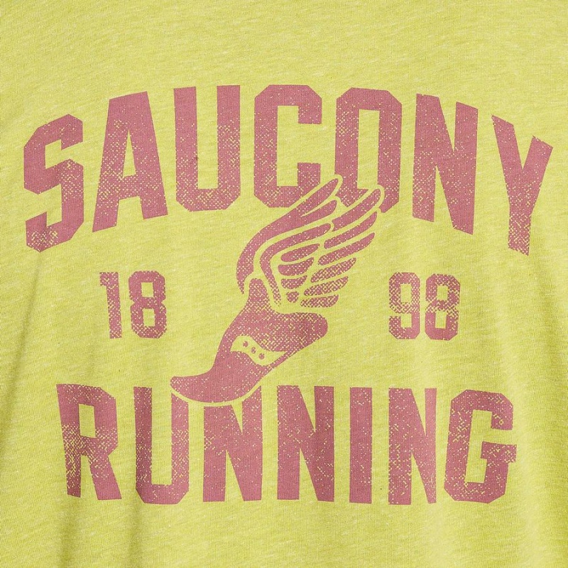 Men's Saucony Rested T Shirts Yellow | UAE S61028-T09