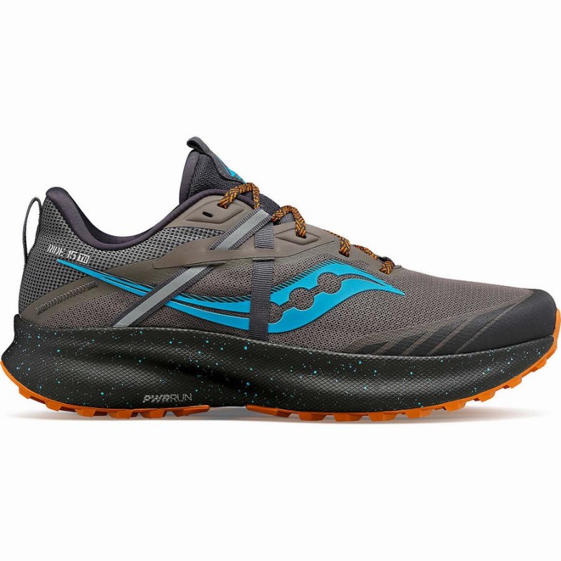 Men\'s Saucony Ride 15 TR Trail Running Shoes Grey / Blue | UAE S61478-P92