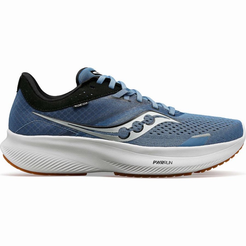 Men\'s Saucony Ride 16 Running Shoes Blue / Black | UAE S41806-V36