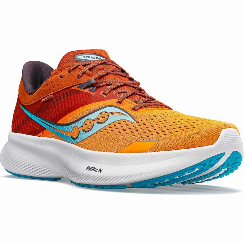 Men's Saucony Ride 16 Wide Running Shoes Yellow / Orange | UAE S03247-L91