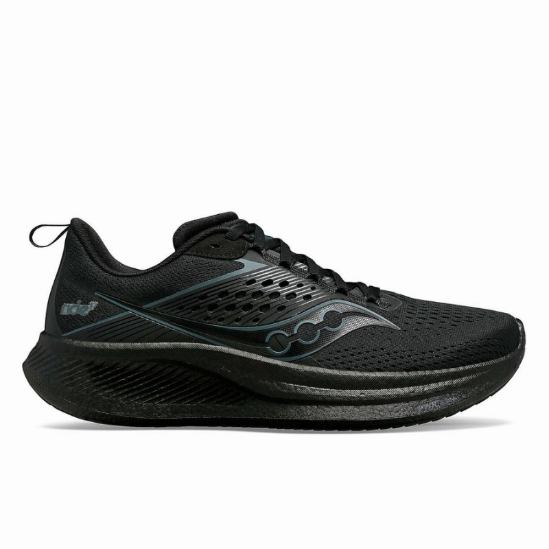 Men\'s Saucony Ride 17 Running Shoes Black | UAE S51472-V01