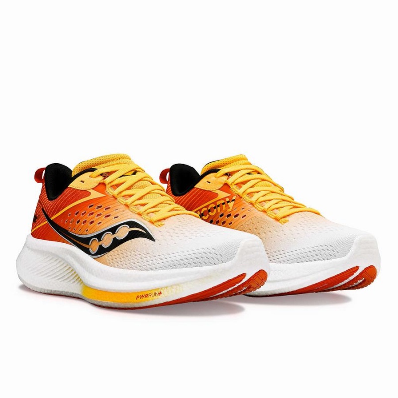 Men's Saucony Ride 17 Running Shoes White / Gold | UAE S92451-X08