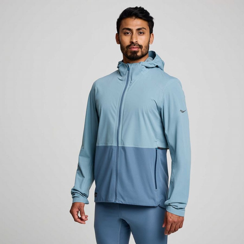 Men\'s Saucony Runshield Jackets Blue | UAE S05489-A52