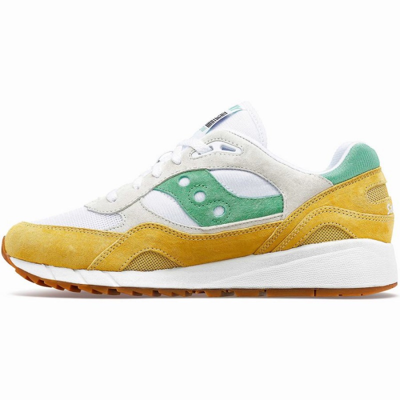 Men's Saucony Shadow 6000 Sneakers White / Yellow / Green | UAE S59764-N17