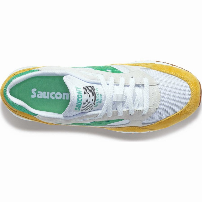 Men's Saucony Shadow 6000 Sneakers White / Yellow / Green | UAE S59764-N17