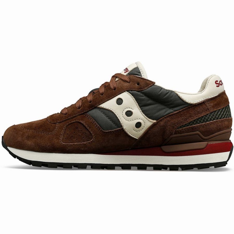 Men's Saucony Shadow Original Premium Sneakers Brown / Green | UAE S61284-S96