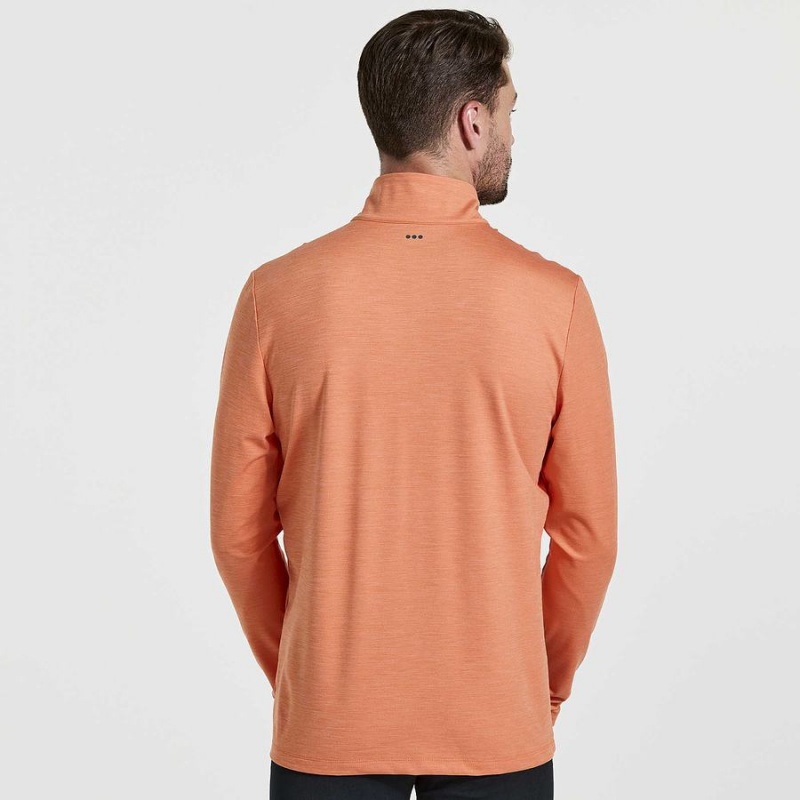 Men's Saucony Solstice 1/4 Zip Tops Orange | UAE S75340-T62