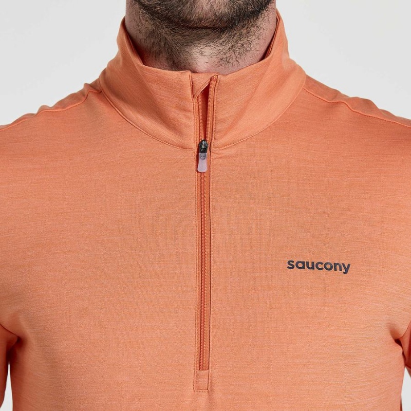 Men's Saucony Solstice 1/4 Zip Tops Orange | UAE S75340-T62