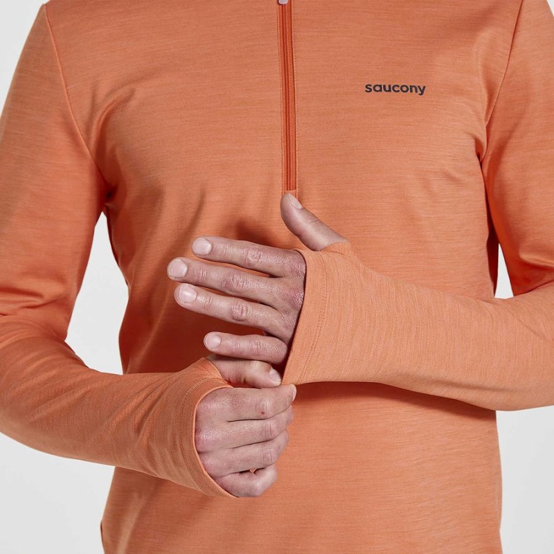 Men's Saucony Solstice 1/4 Zip Tops Orange | UAE S75340-T62