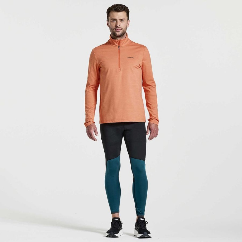 Men's Saucony Solstice 1/4 Zip Tops Orange | UAE S75340-T62