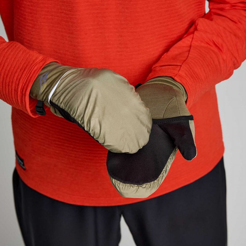 Men's Saucony Solstice Convertible Mitt Gloves Coffee | UAE S90415-T85