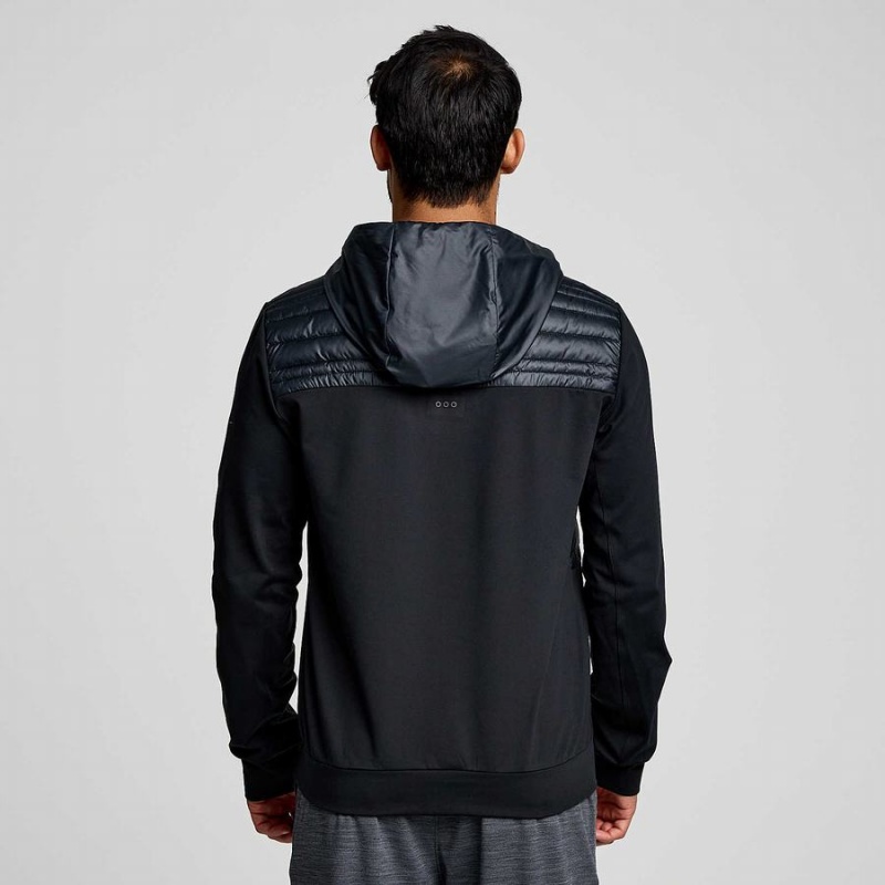 Men's Saucony Solstice Oysterpuff Hoody Jackets Black | UAE S28061-S86