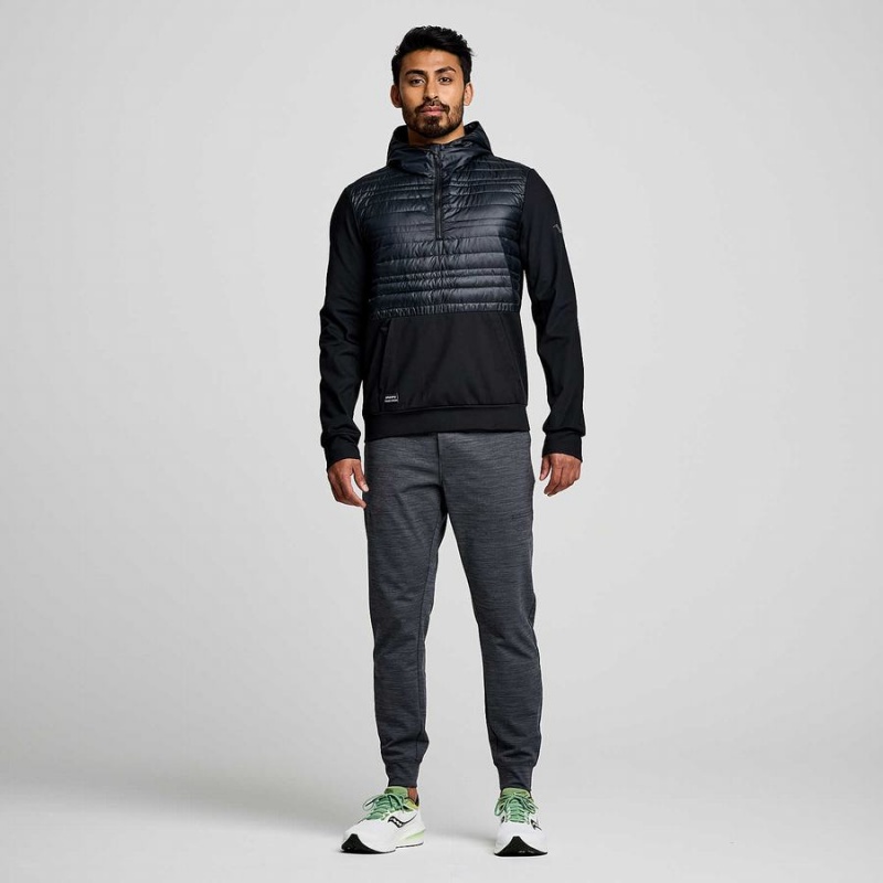 Men's Saucony Solstice Oysterpuff Hoody Jackets Black | UAE S28061-S86