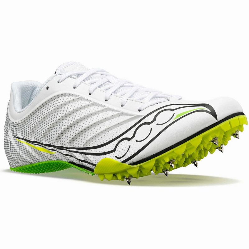 Men's Saucony Spitfire 5 Track Spikes White / Green | UAE S98742-P72