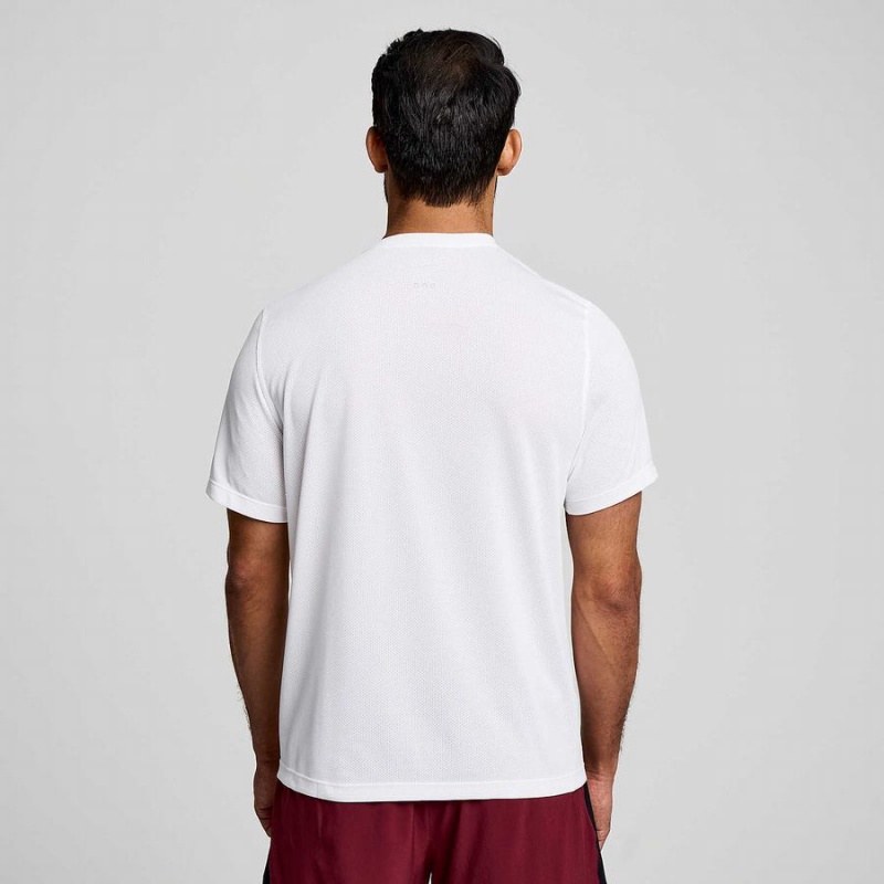 Men's Saucony Stopwatch Graphic Short Sleeve T Shirts White | UAE S30625-L50