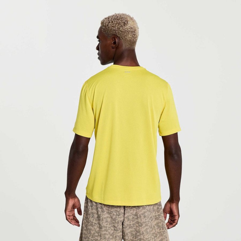 Men's Saucony Stopwatch Graphic Short Sleeve T Shirts Yellow | UAE S03789-W86