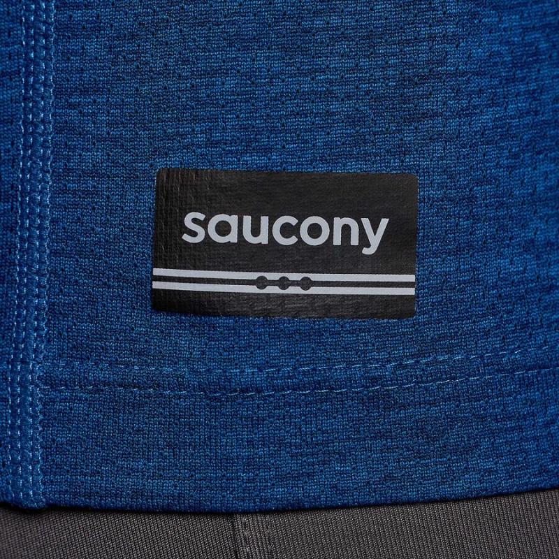 Men's Saucony Stopwatch Graphic Short Sleeve T Shirts Indigo | UAE S65874-R70