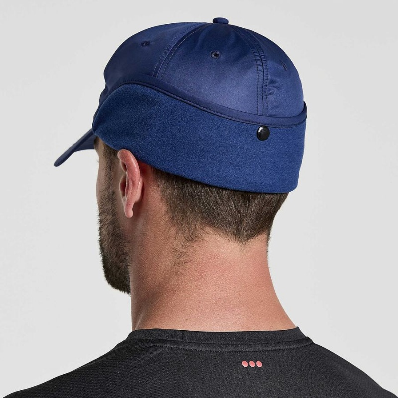 Men's Saucony Tech Ear Flap Hats Navy | UAE S80149-Z14