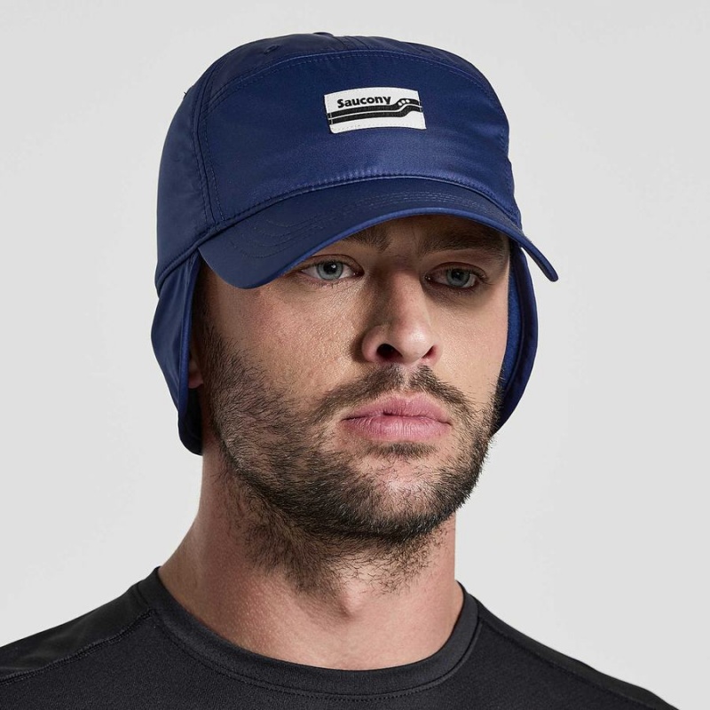 Men\'s Saucony Tech Ear Flap Hats Navy | UAE S80149-Z14