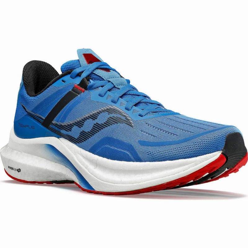 Men's Saucony Tempus Running Shoes Blue / Red | UAE S48032-V48