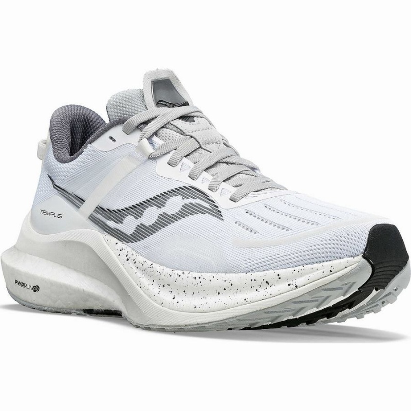 Men's Saucony Tempus Running Shoes White / Black | UAE S47395-Z63