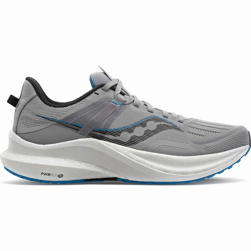 Men\'s Saucony Tempus Wide Running Shoes Grey / Blue | UAE S42167-B87