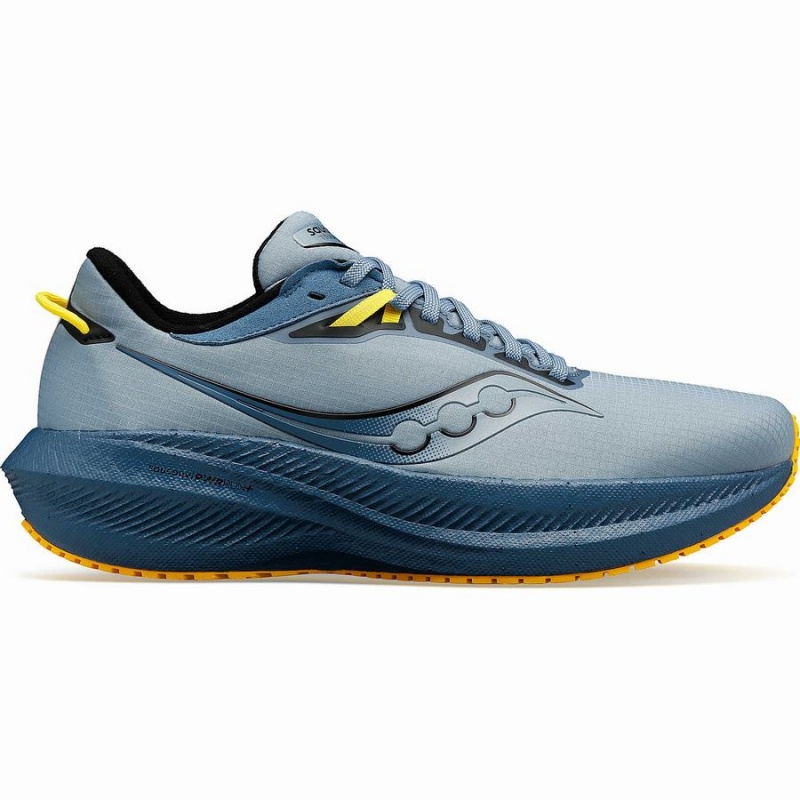 Men\'s Saucony Triumph 21 RUNSHIELD Running Shoes Blue | UAE S25364-S31