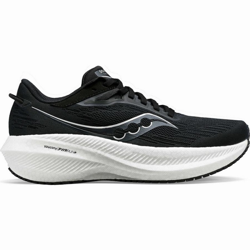 Men\'s Saucony Triumph 21 Running Shoes Black / White | UAE S92846-F31