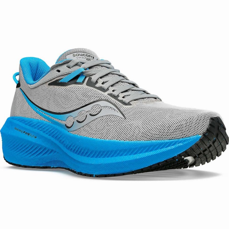 Men's Saucony Triumph 21 Running Shoes Bule Silver | UAE S14590-F24