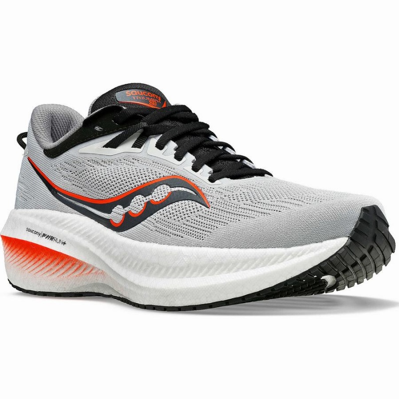 Men's Saucony Triumph 21 Running Shoes Grey / Black | UAE S35791-G87