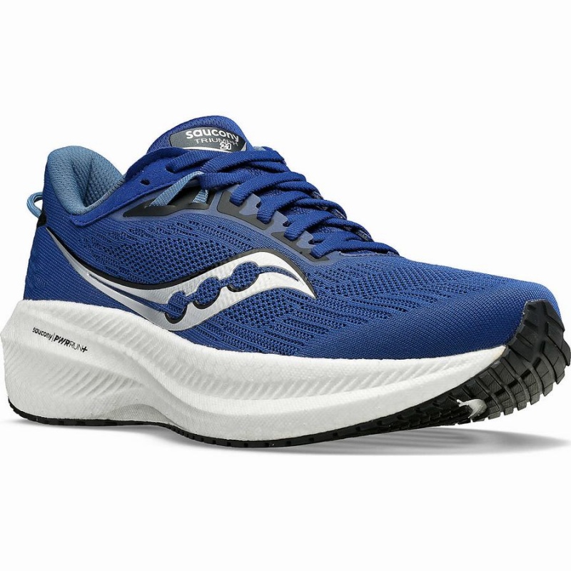 Men's Saucony Triumph 21 Running Shoes Indigo / Black | UAE S35427-H06