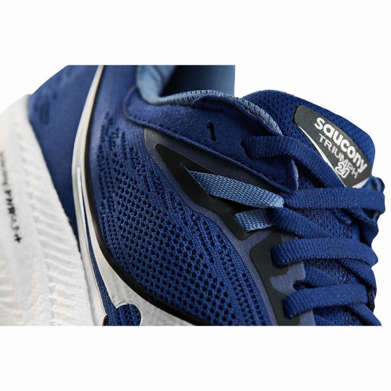 Men's Saucony Triumph 21 Running Shoes Indigo / Black | UAE S35427-H06